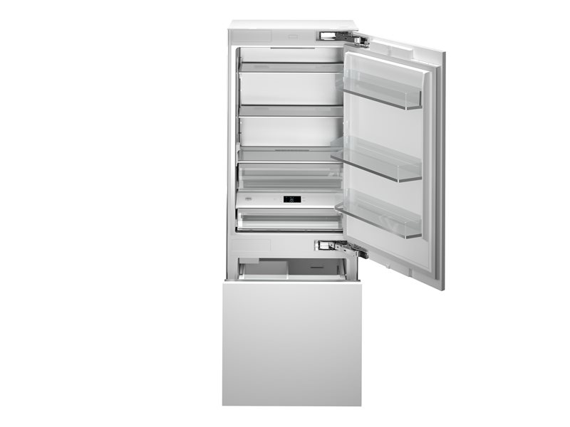 75cm built-in bottom mount refrigerator, panel ready with ice maker and water dispenser | Bertazzoni - Panel Ready